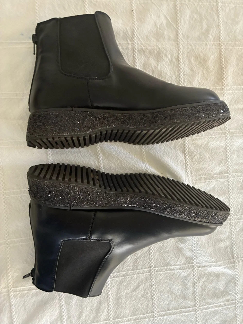 Steve Madden Kids' JHarper Glitter black platform Combat Boot Size 4